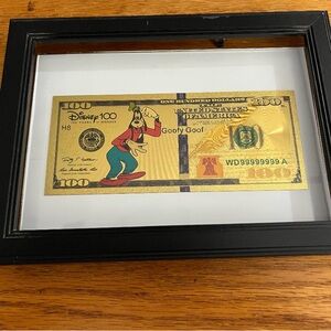 Goofy gold foil banknote